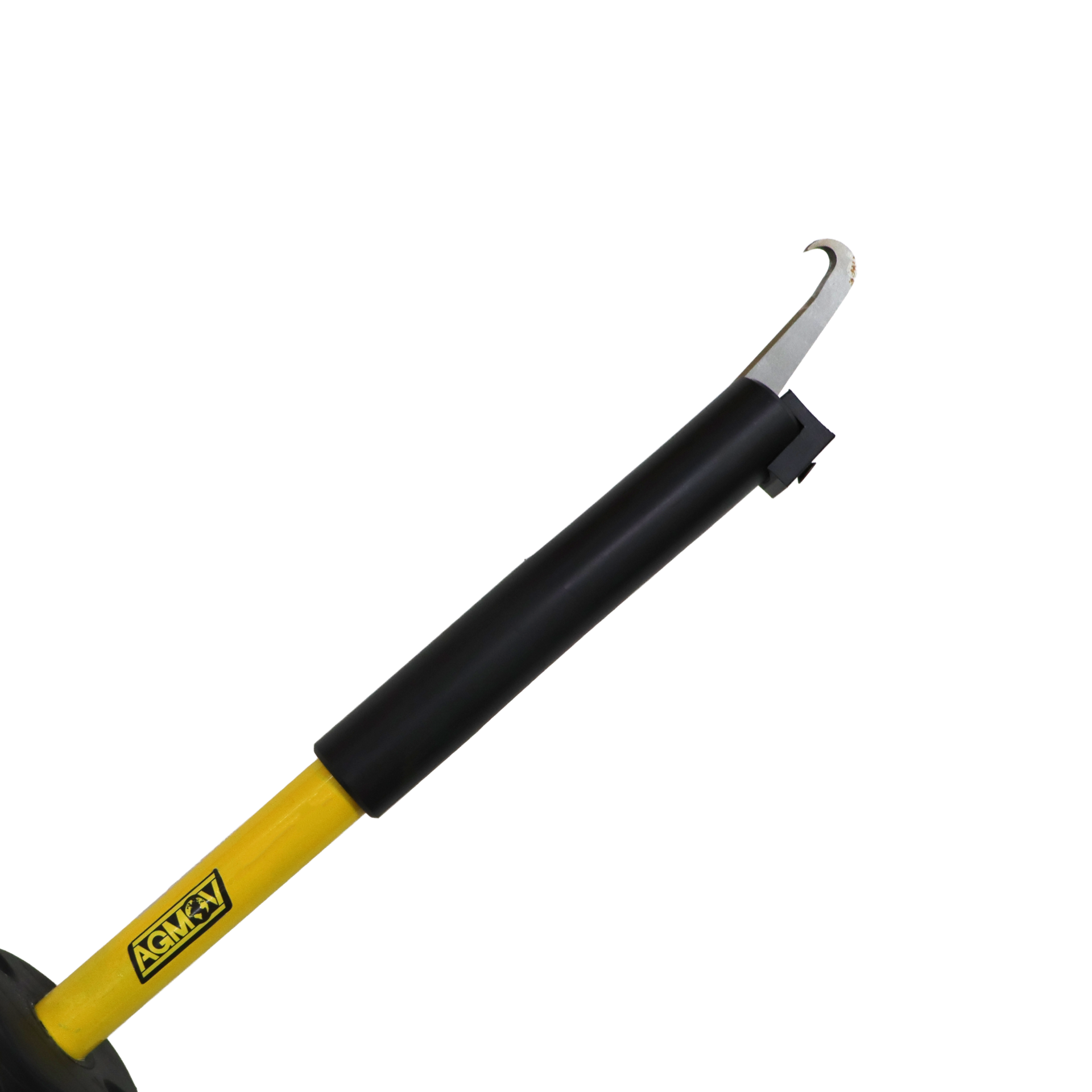 Operador utilizando o Bastão New Fura Bag para perfurar o BAG com segurança, mantendo distância da zona de risco e evitando projeções de partículas.