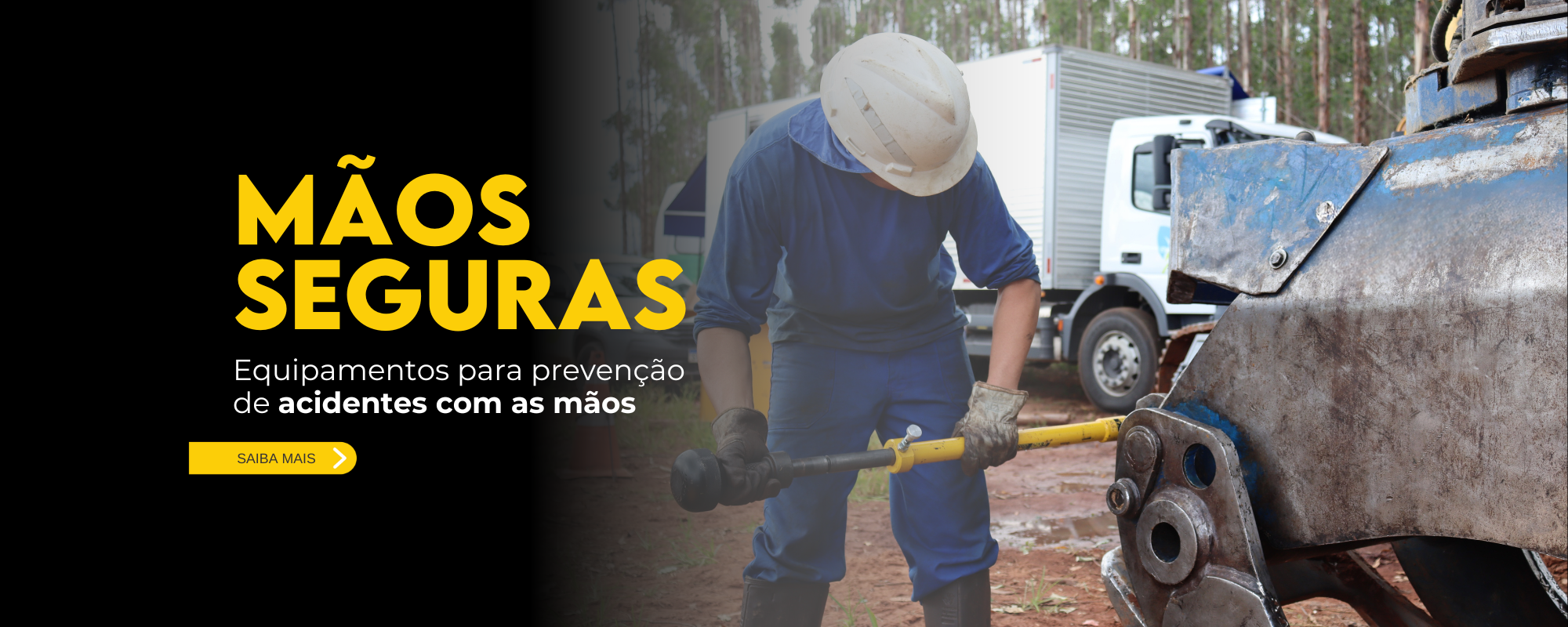 Equipamento de segurança que protege as mãos do operador contra impactos e prensamentos.